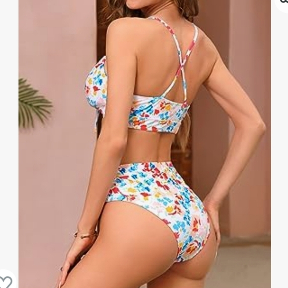 Tutorutor High Waisted Ruffle Floral Print Bikini Set Size XL - Picture 3 of 13
